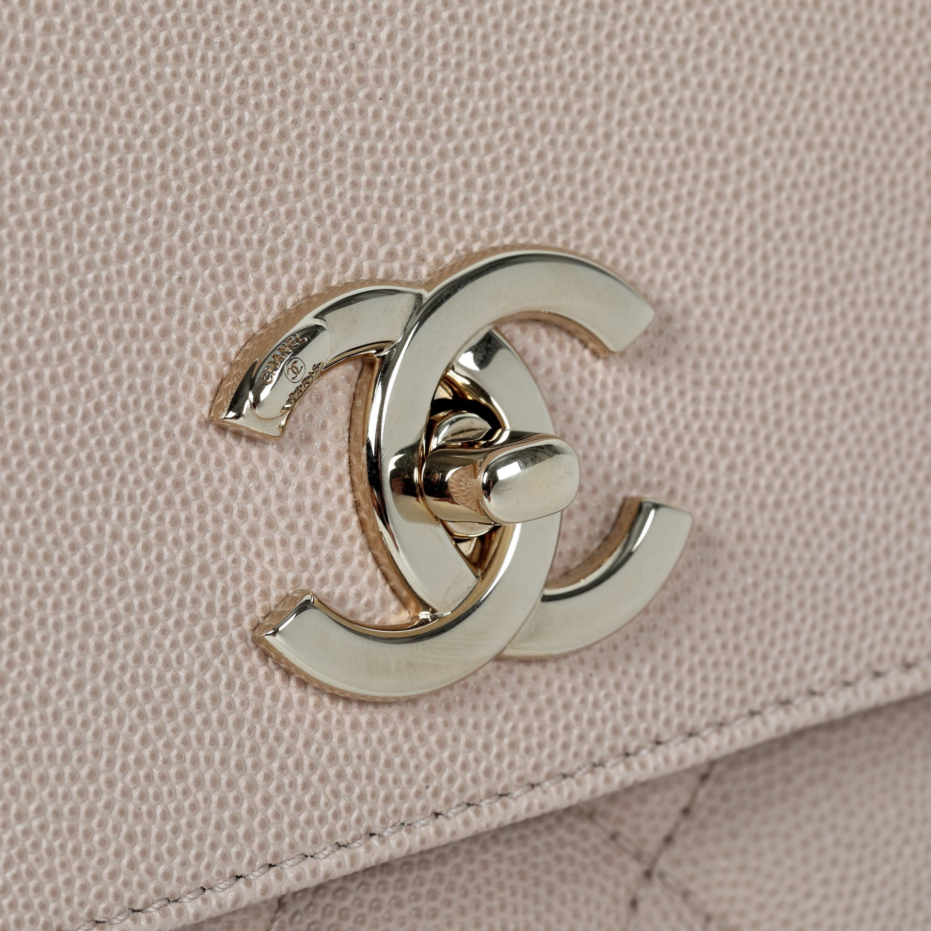 "Business Affinity Flap Bag" - Chanel bag, partially quilted Caviar leather, beige - Image 3 of 4
