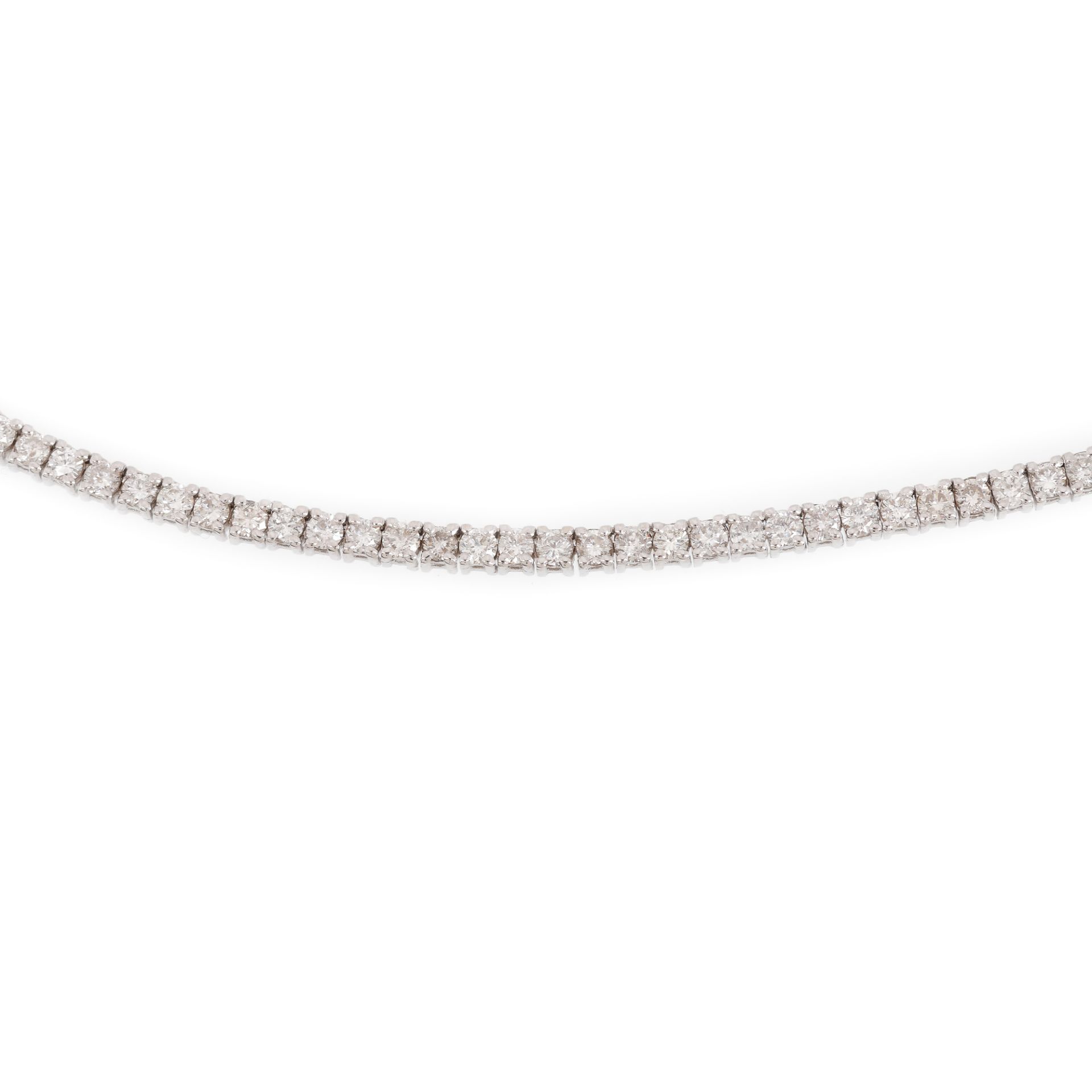 White gold tennis necklace, paved with diamonds - Bild 2 aus 2