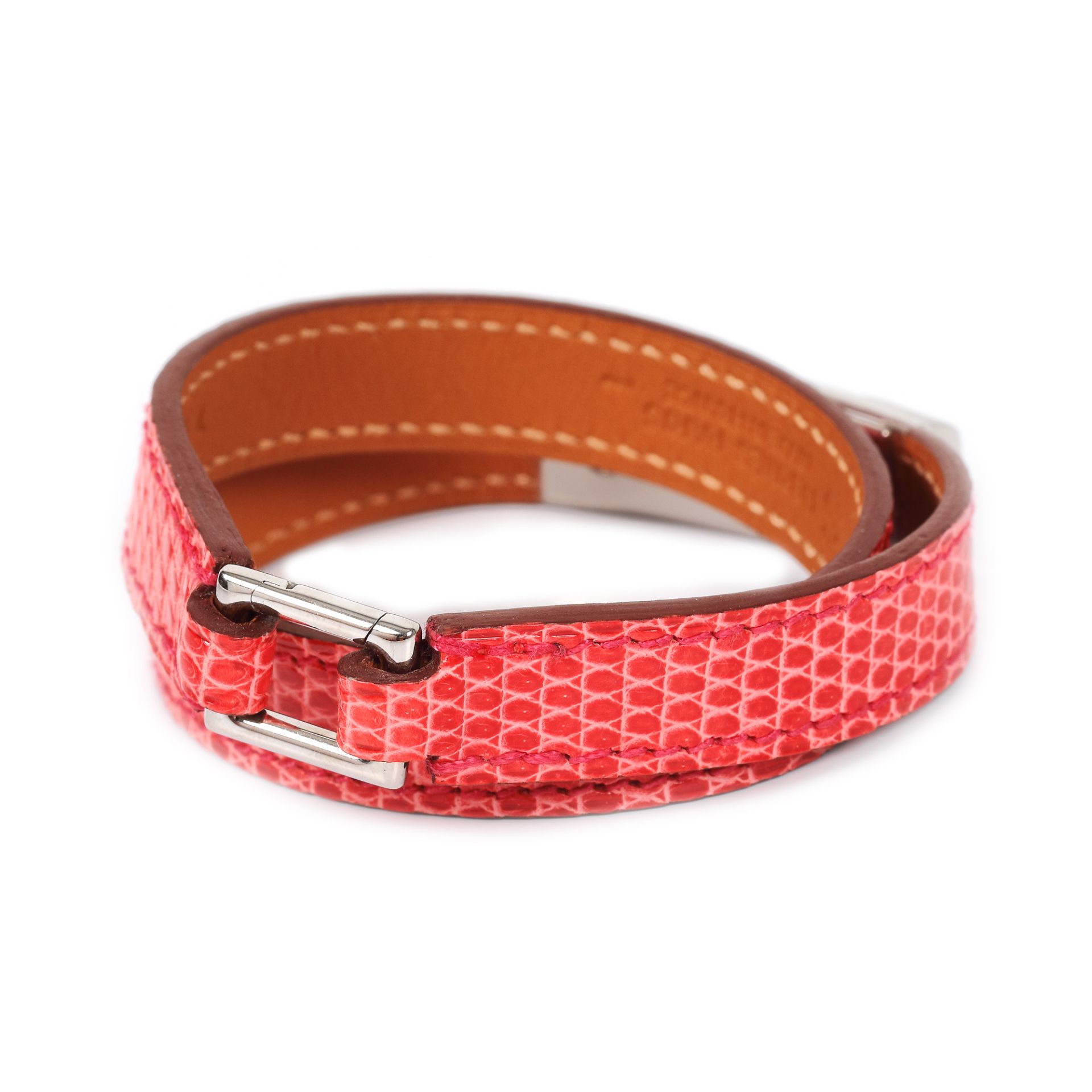 Hermès Rivale Double Tour bracelet, lizard leather, original box - Image 2 of 3