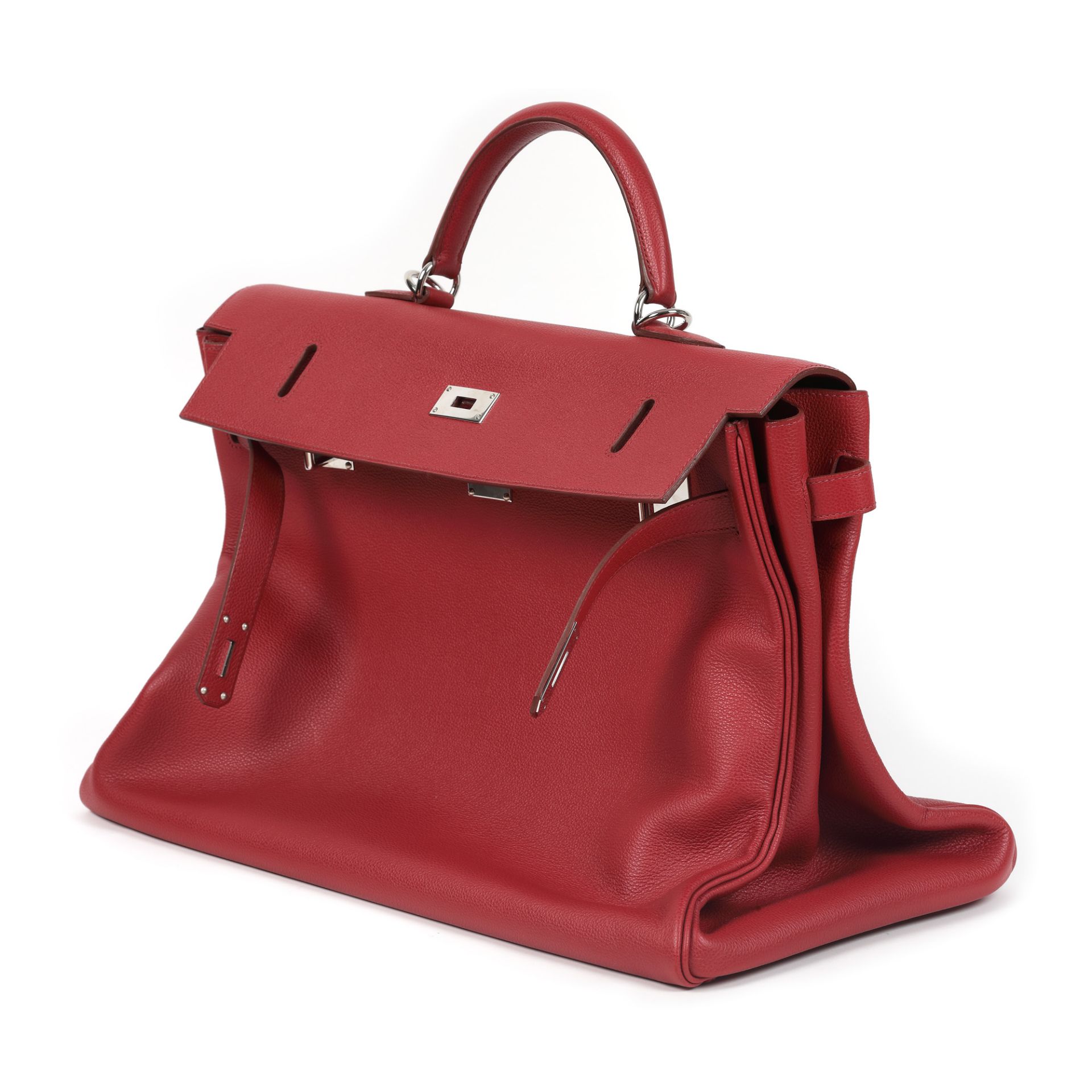 "Kelly Voyage" - Hermès travel bag, Clemence leather, Rouge Garance colour, limited edition - Image 3 of 4