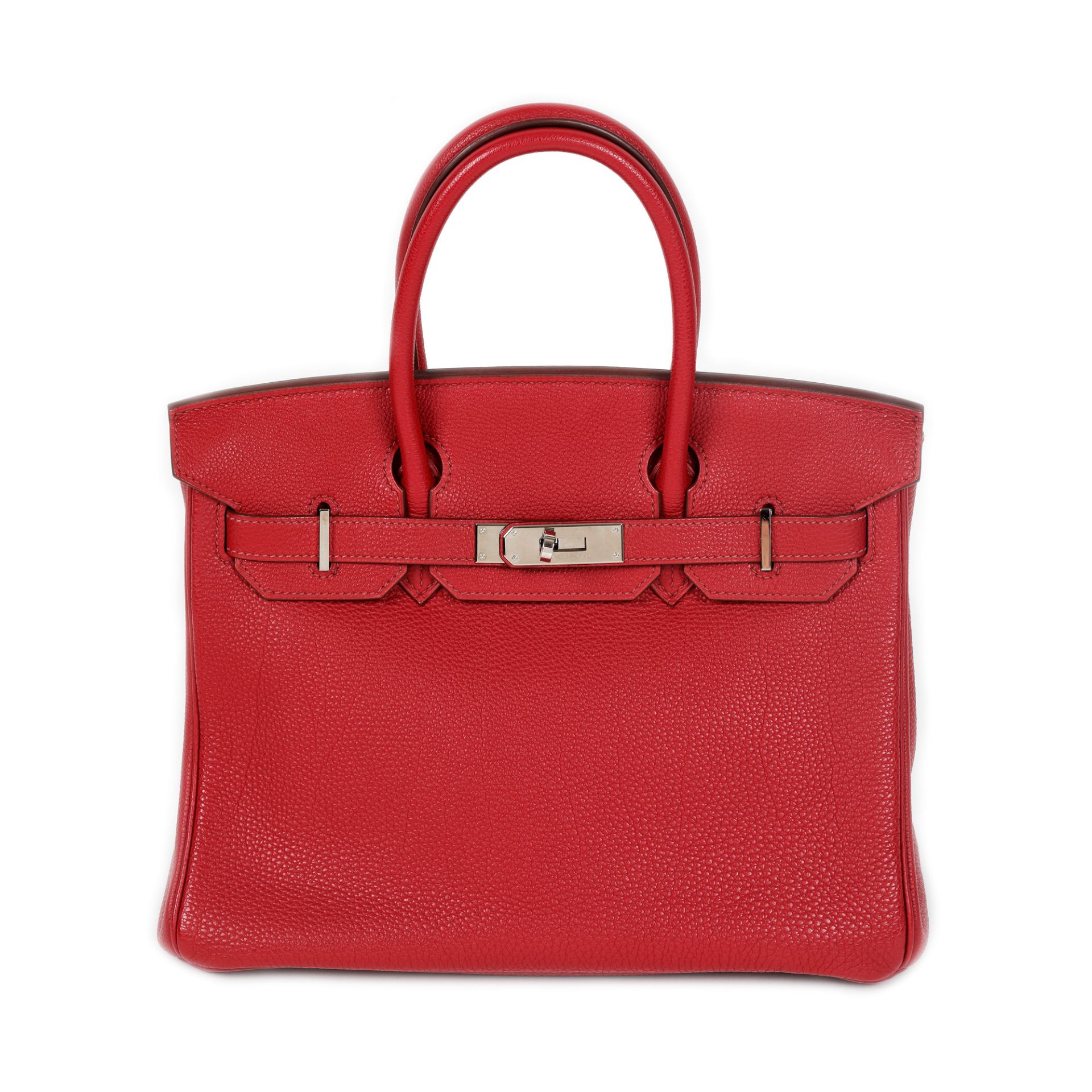 "Birkin 40" - Hermès bag, Togo leather, Rouge Casaque colour
