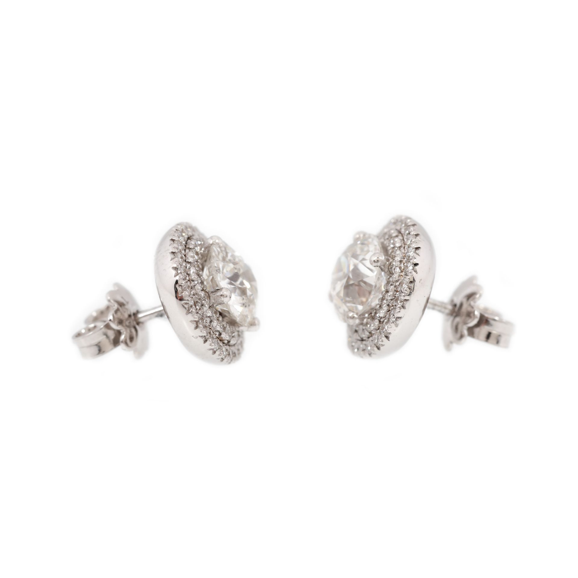 Earrings, white gold, decorated with diamonds - Image 2 of 2