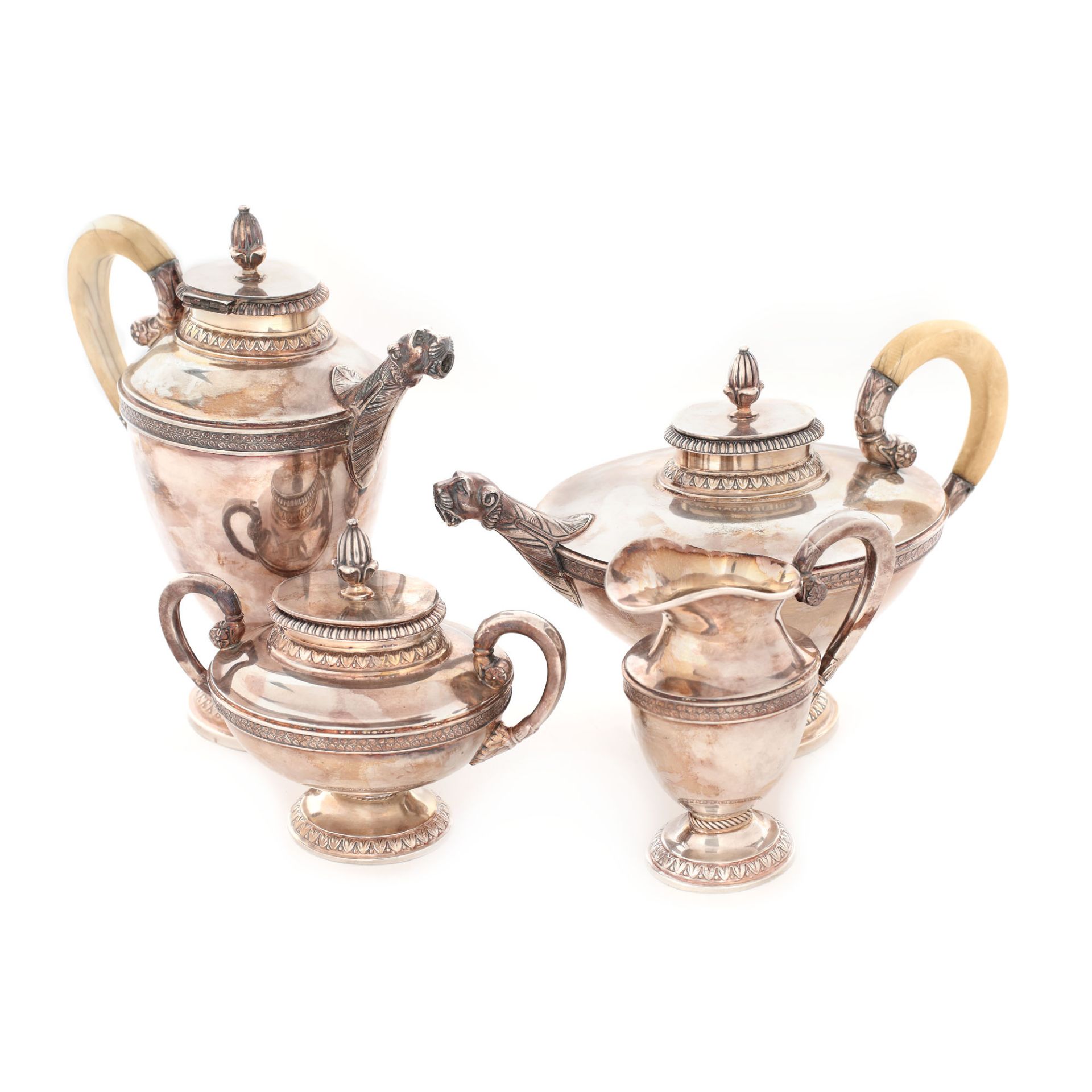 German workshop, Bruckmann & Söhne silver set, for tea or coffee, consisting of two teapots with ivo - Image 2 of 7