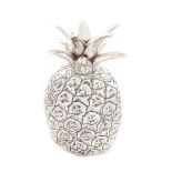 Italian workshop, Mid-century decorative piece, silver, in the shape of a pineapple