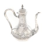 French workshop, Orientalist-inspired Risler & Carre silver teapot, approx. 1900