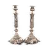 Warsaw workshop, Poland, Izrael Szekman candlestick pair, Neo-Classical style, silver, approx. 1925