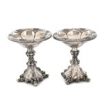 European workshop, Pair of fruit bowls, silver, Biedermeier manner, approx. 1880