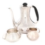 Danish workshop, Anton F. Rasmussen service, Art Deco, for tea, consisting of teapot, sugar bowl and