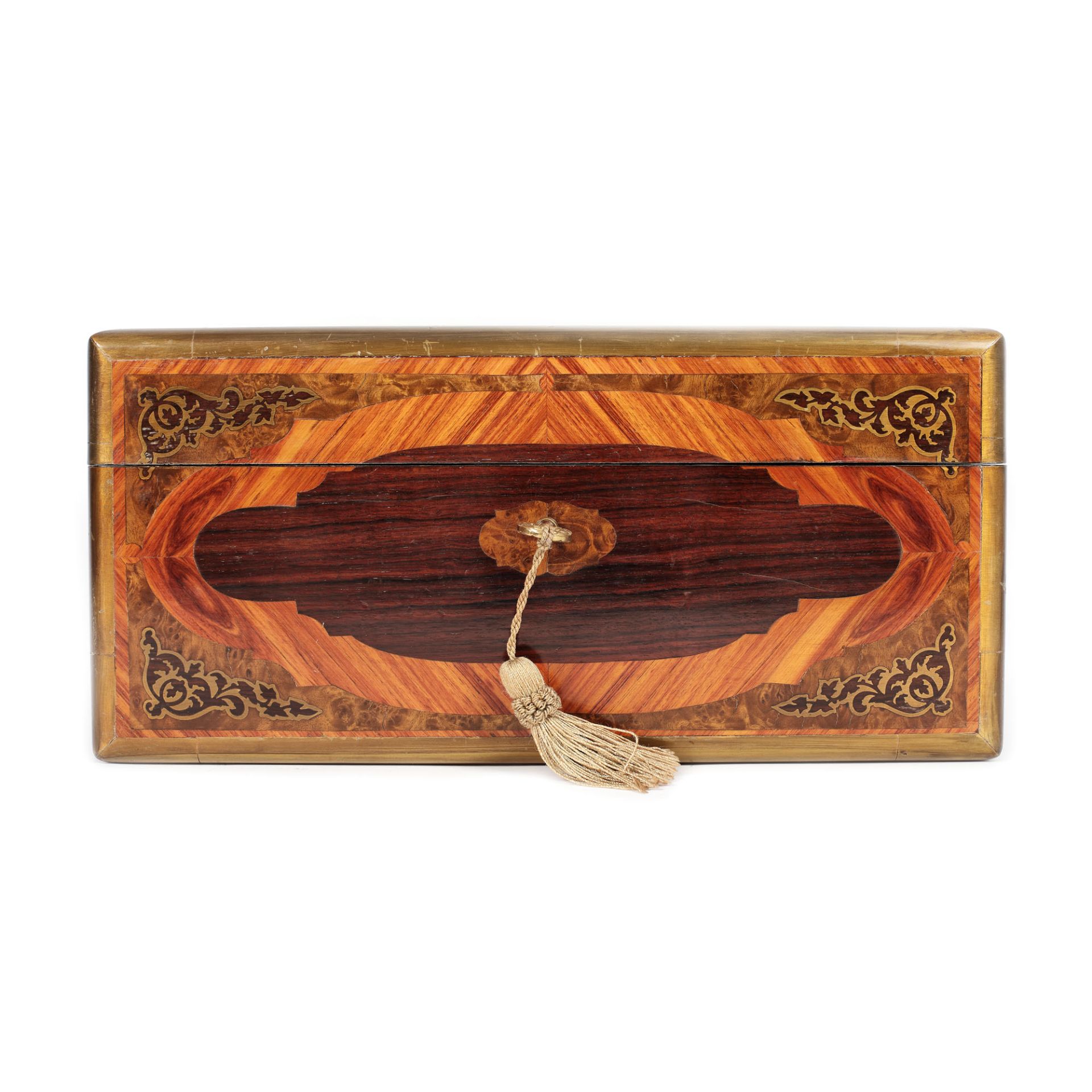 French workshop, Napoleon III wooden box, for jewellery, decorated with marquetry, late 19th century - Bild 3 aus 4