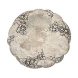 Italian workshop, Silver plate, decorated with roses