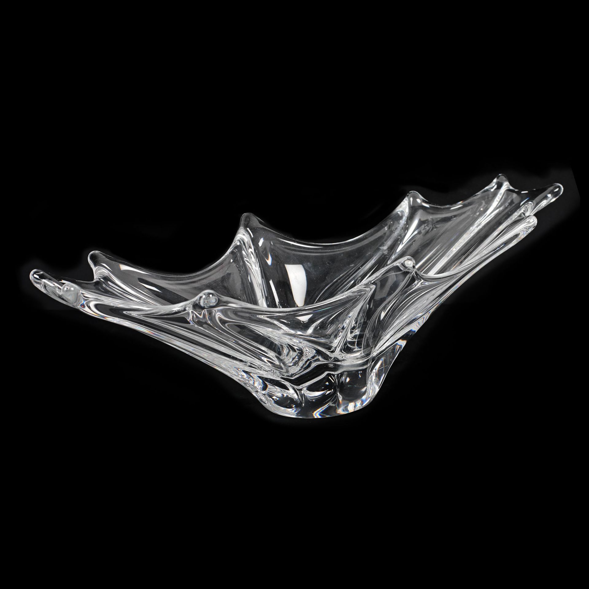 French workshop, Large Art Deco fruit bowl, Daum Nancy, polished crystal, approx. 1940 - Image 2 of 4