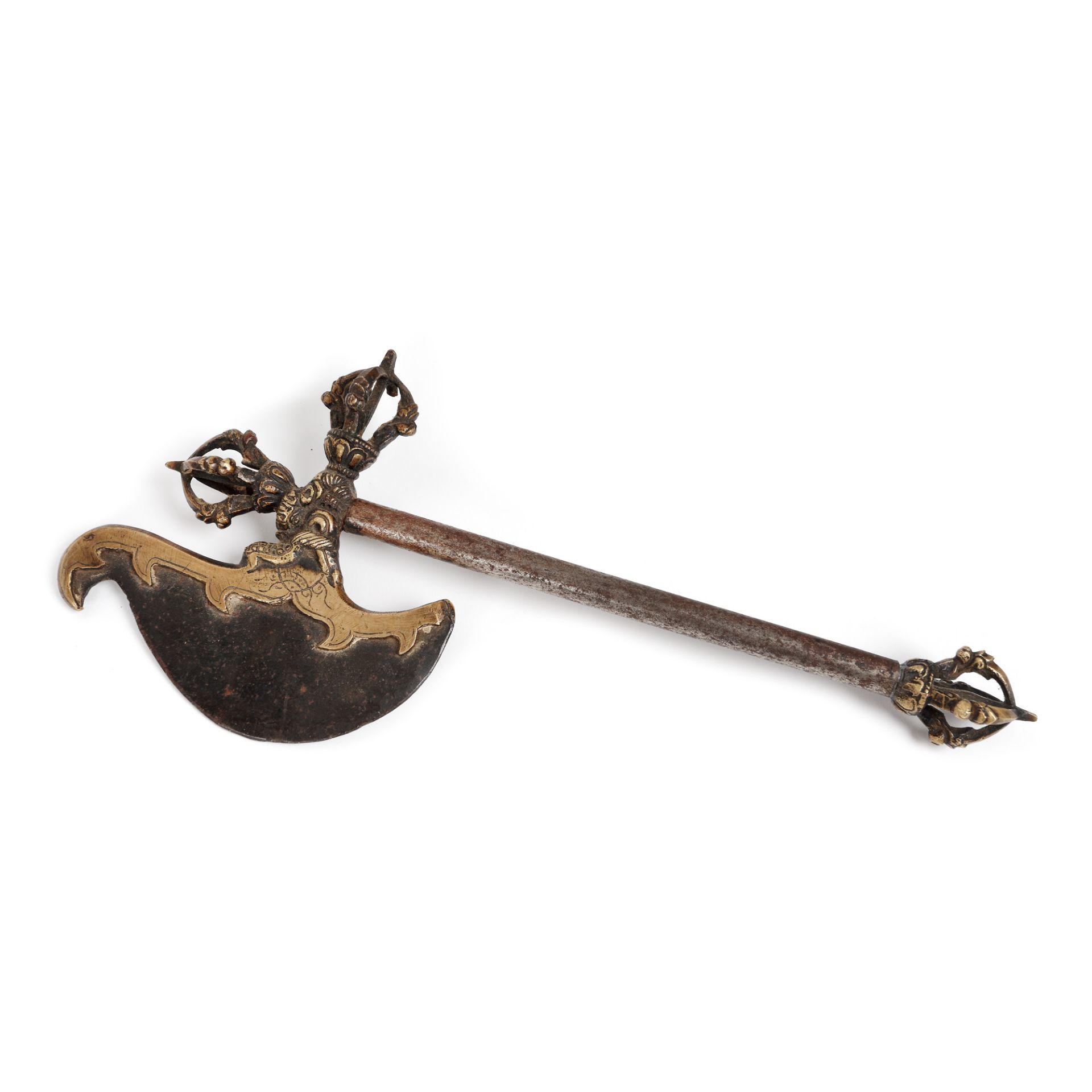Tibetan ceremonial ax (kartika), with specific decoration, early 19th century