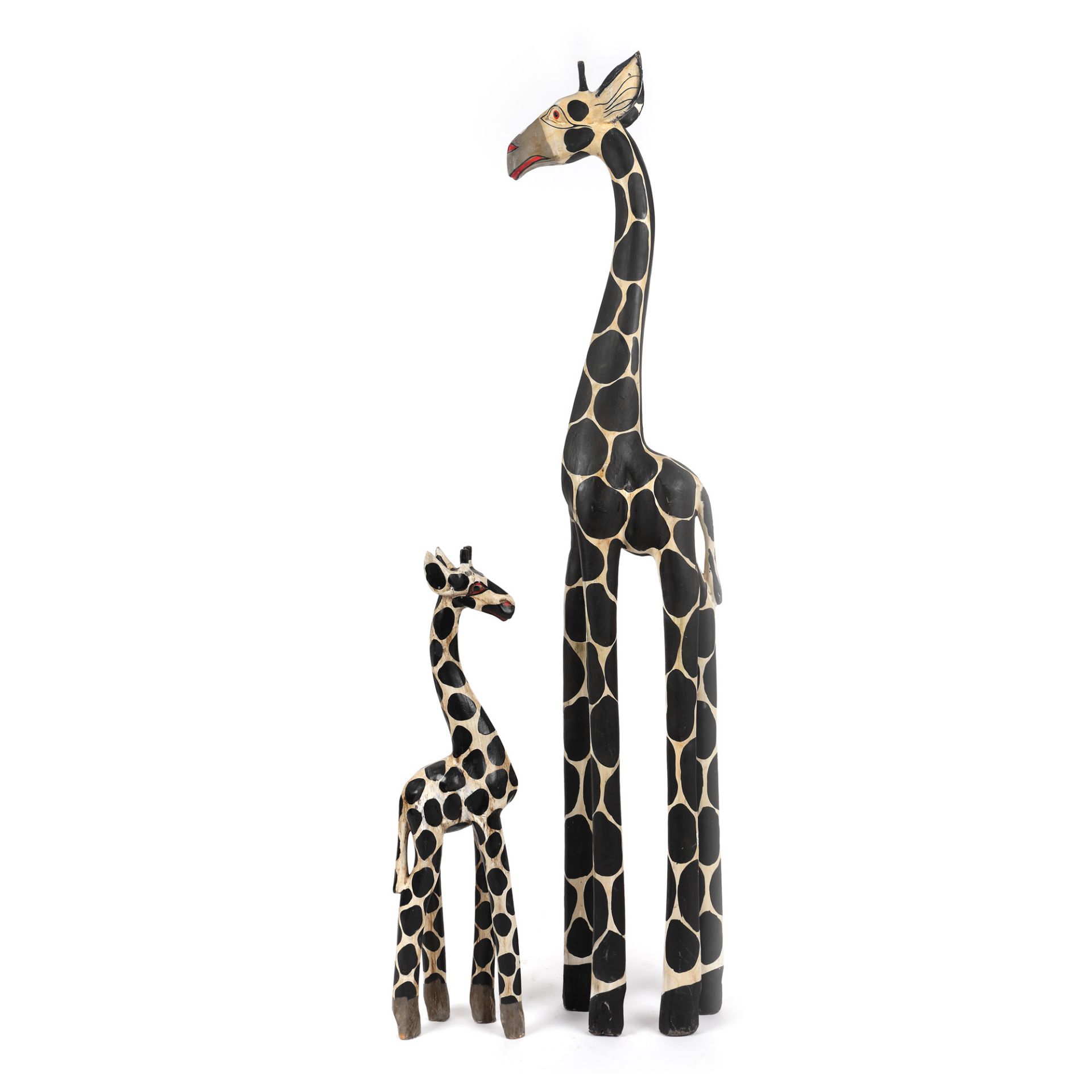 Pair of Art Deco giraffes made of teak wood, France, approx. 1930 - Image 2 of 4