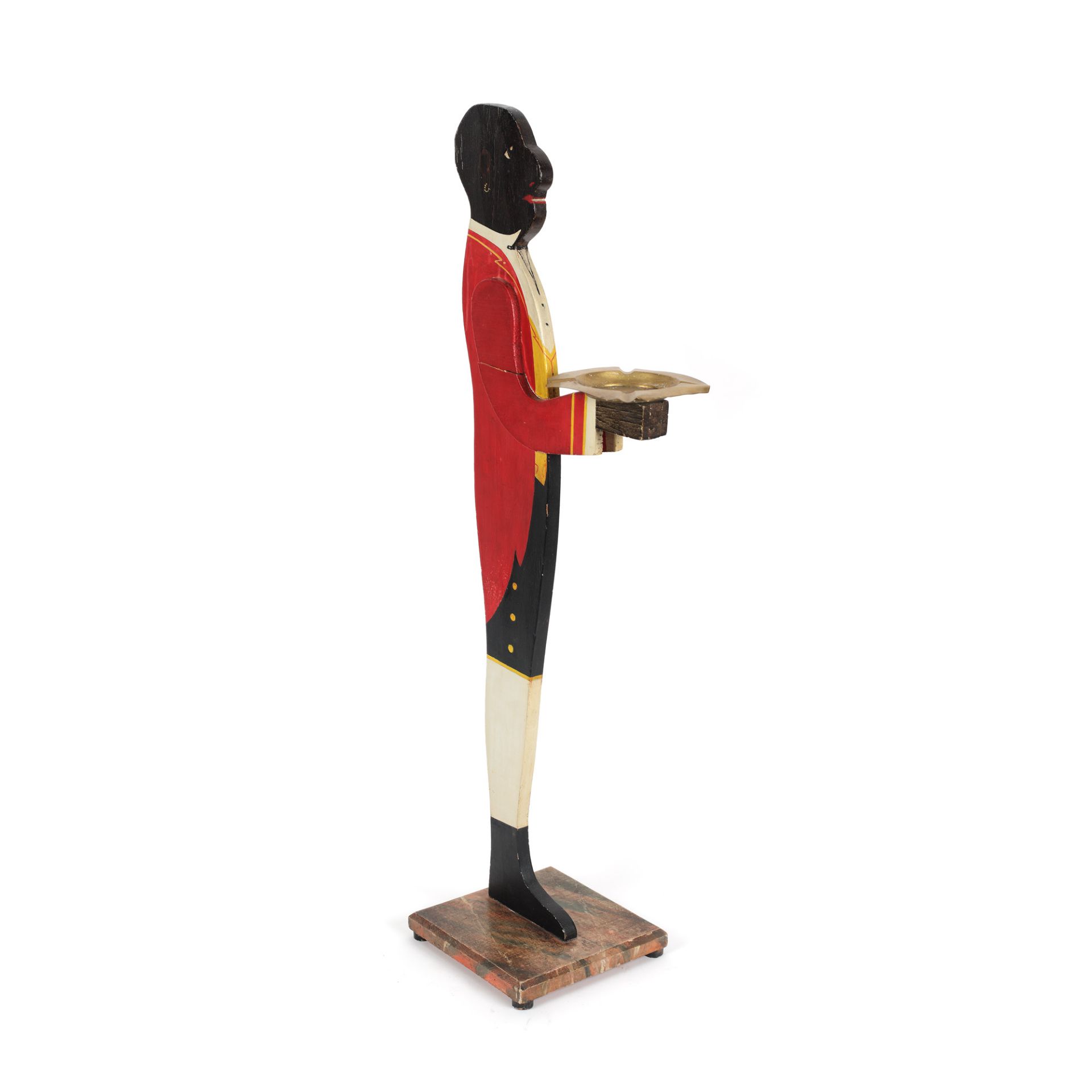 Wooden butler with brass ashtray - Image 2 of 2