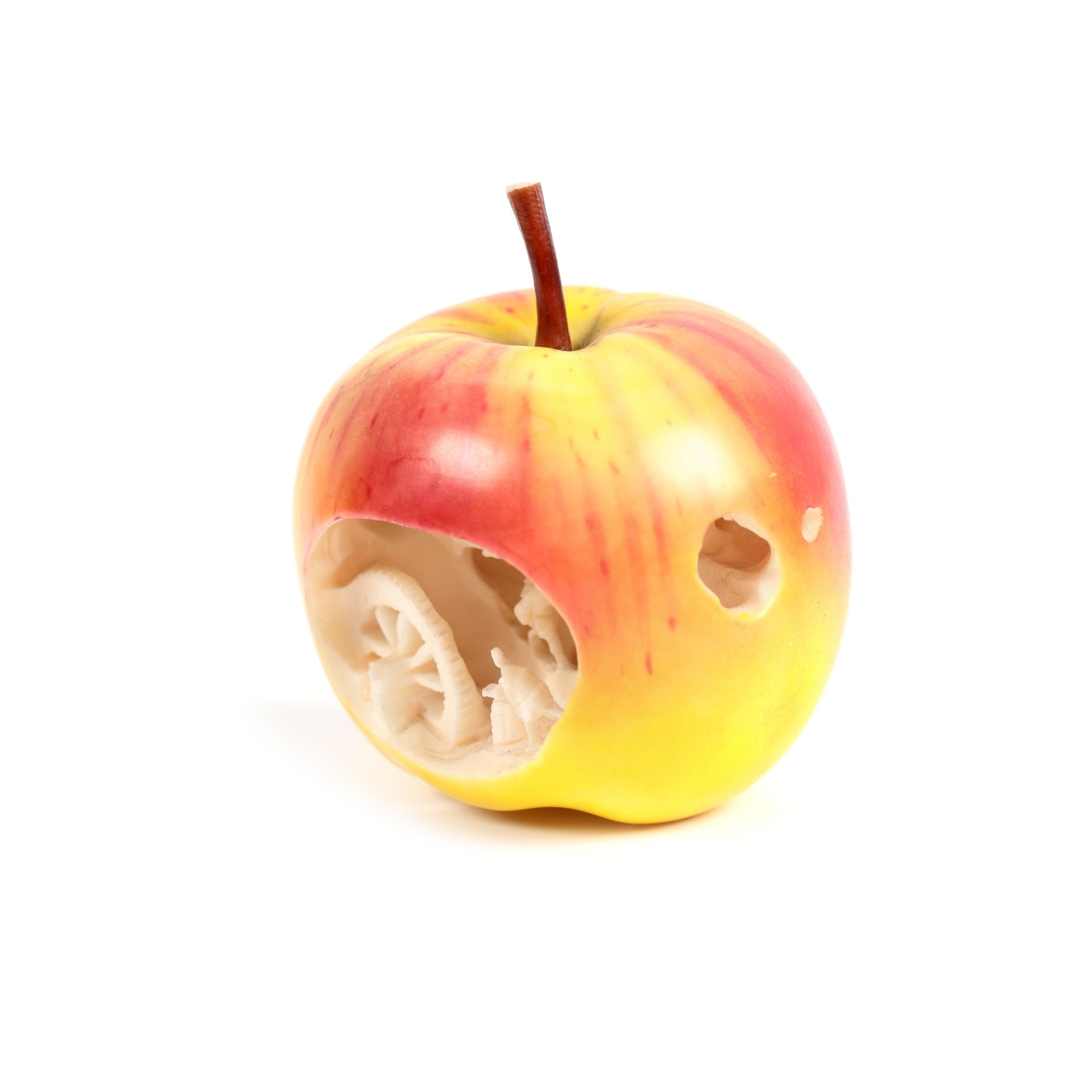 Miniature apple, carved and painted ivory, Republican period, China, approx. 1912-1949 - Image 2 of 5