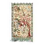 Wool tapestry, decorated with vegetal and avimorphic motifs