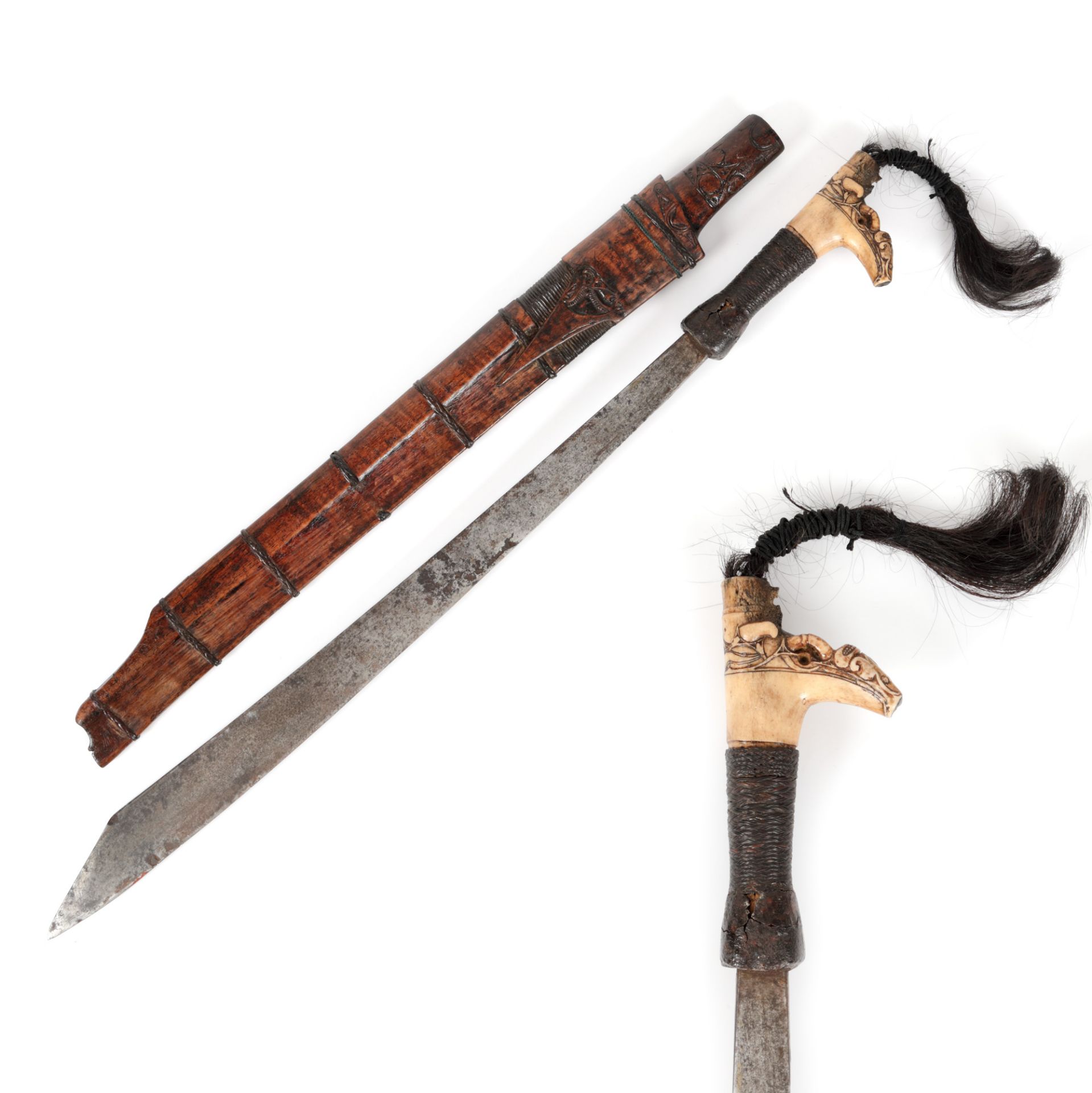 Parang Ilang, traditional sword of the Dayak people, Borneo, 18th-19th century