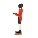Wooden butler with brass ashtray