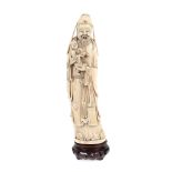 Ivory statuette of a scholar with a child, Qing Dynasty, China, 19th century
