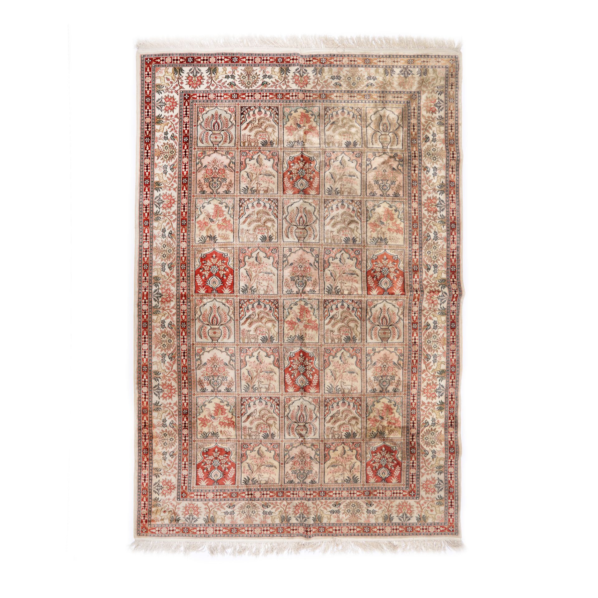 Bakhtiari rug, silk on cotton warp, decorated with a variety of traditional motifs, Iran