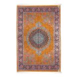 Qum silk rug, richly decorated with floral motifs, Iran