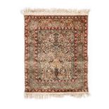 Hereke rug, silk on silk warp, decorated with floral motifs, Turkey, approx. 1950