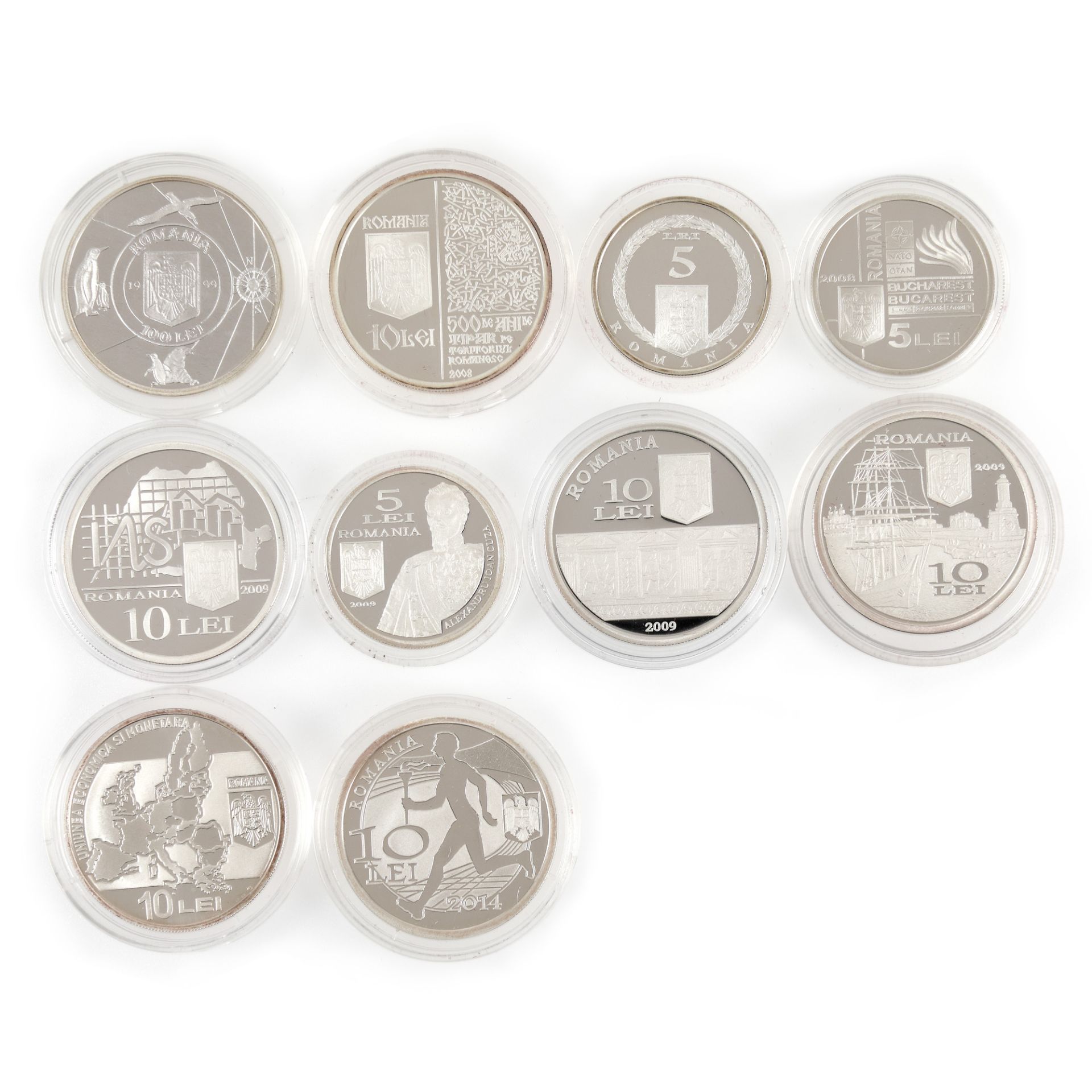 Lot consisting of ten BNR commemorative coins, silver - Image 2 of 2