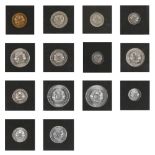 Lot consisting of fourteen coins, 5 Bani 1957, 15 Bani, 25 Bani 1960, 5 Bani, 1 Leu 1963, 5 Bani, 15