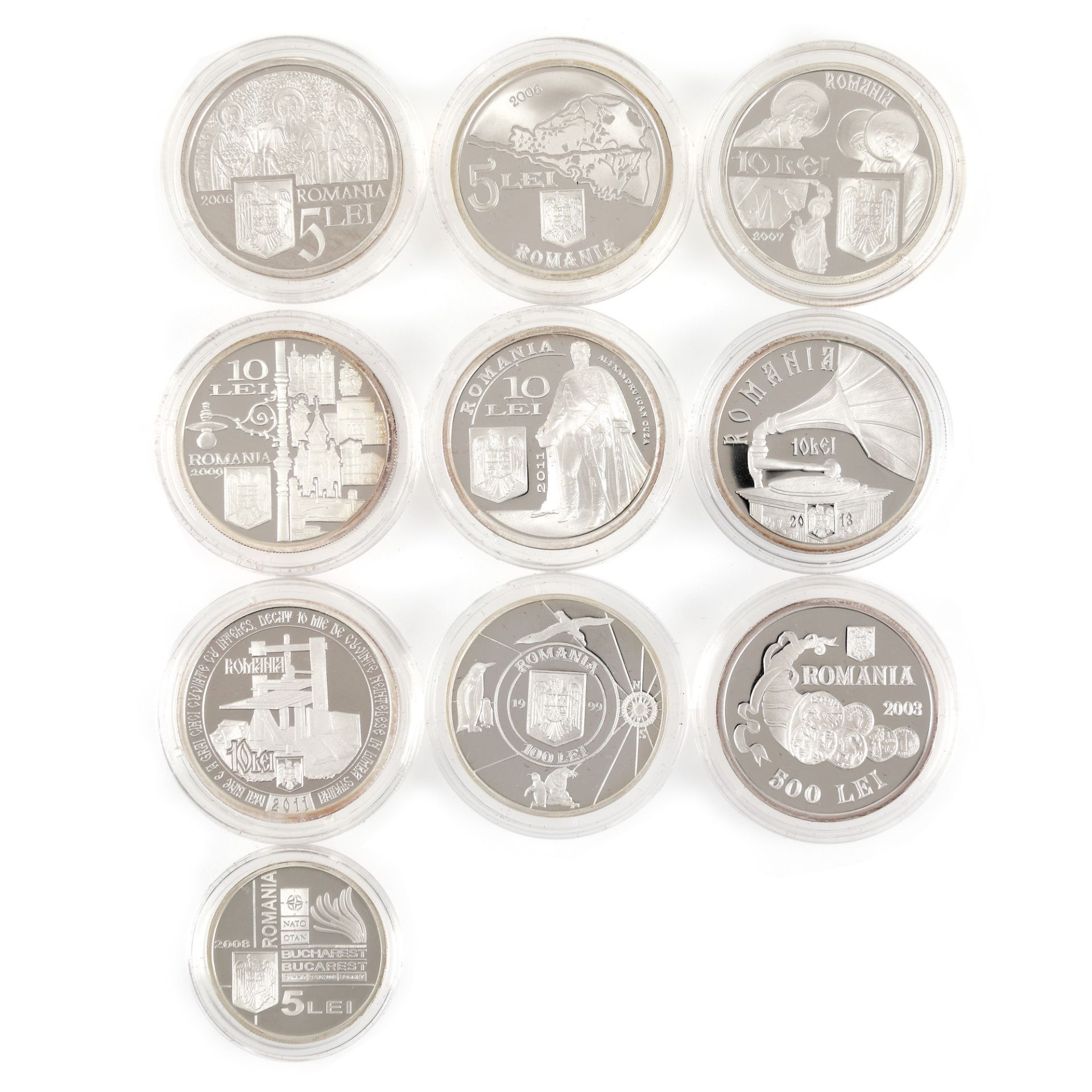Lot consisting of ten BNR commemorative coins, silver - Image 2 of 2