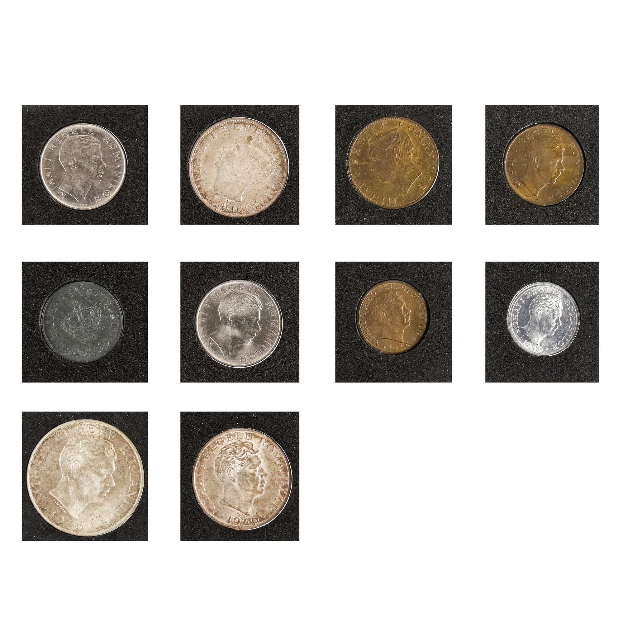 Lot consisting of ten coins, 100 Lei 1943, 20 Lei, 100 Lei, 500 Lei 1944, 200 Lei, 500 Lei 1945, 500 - Image 2 of 2