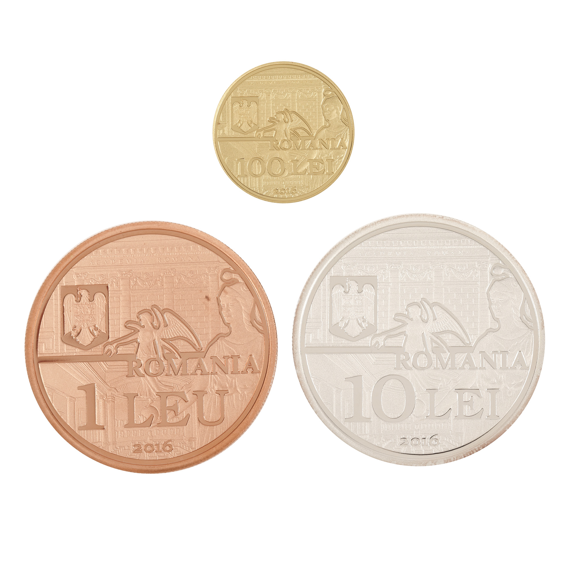 Three BNR coin, 150 - Romanian Academy, 2016 - Image 2 of 2