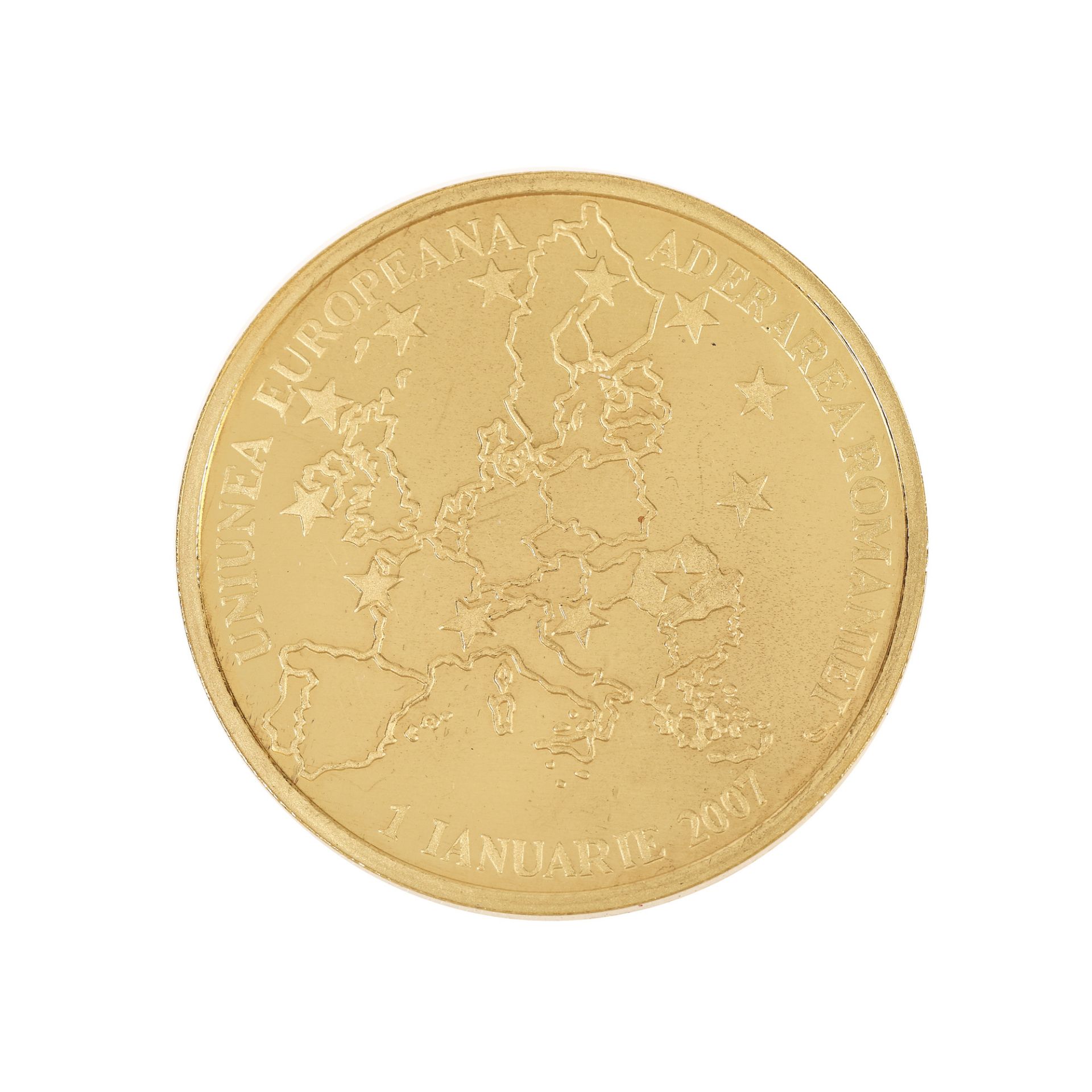 BNR commemorative coin, Accession to the European Union, 2007, gold