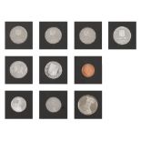 Lot consisting of ten coins, 500 Lei, 1000 Lei 2000, 5000 Lei 2001, 5000 Lei 2002, 5000 Lei 2003, 1