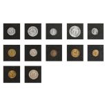 Lot consisting of twelve coins, 1 Leu aluminium, 1 Leu aluminium - defective, 1 Leu copper-nickel-zi