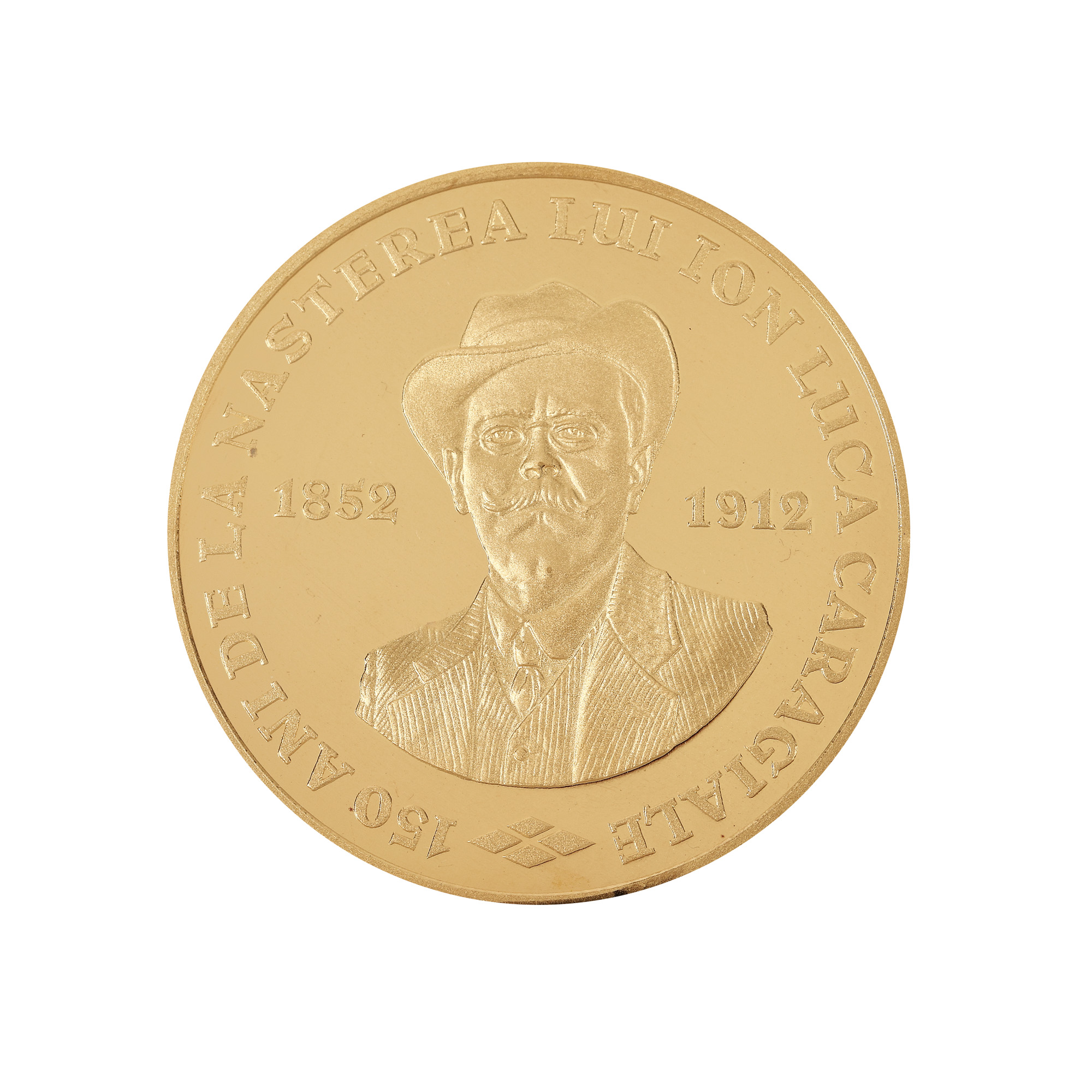 BNR commemorative gold coin, 150 years since the birth of the playwright Ion Luca Caragiale, 2002