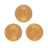 Lot consisting of three gold jubilee medals "Ardealul Nostru" ("Our Transylvania"), 1945