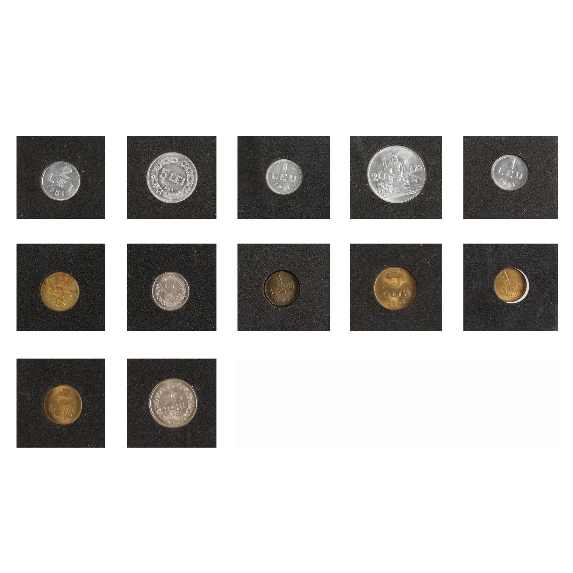 Lot consisting of twelve coins, 1 Leu aluminium, 1 Leu aluminium - defective, 1 Leu copper-nickel-zi - Image 2 of 2