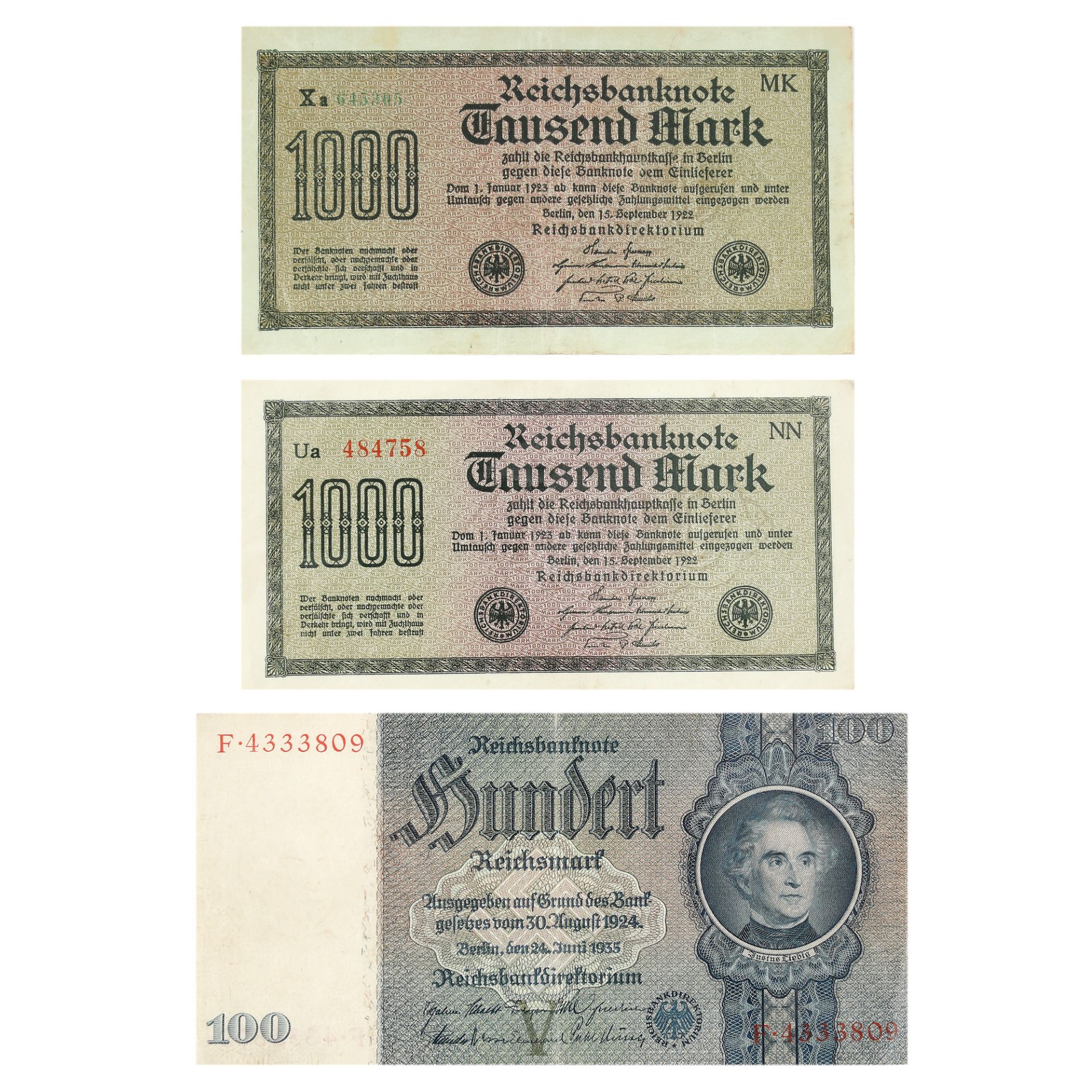 Collection of 143 banknotes, Europe and Asia, the first half of the 20th century - Image 20 of 20