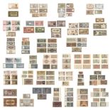 Collection of 143 banknotes, Europe and Asia, the first half of the 20th century