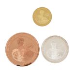 Lot consisting of three BNR commemorative coins, Ovidius Naso, 2008