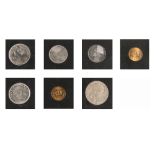 Lot consisting of seven coins, 100 Lei 1936, 50 Lei 1937, 1 Leu, 50 Lei, 100 Lei 1938, 1 Leu, 250 Le