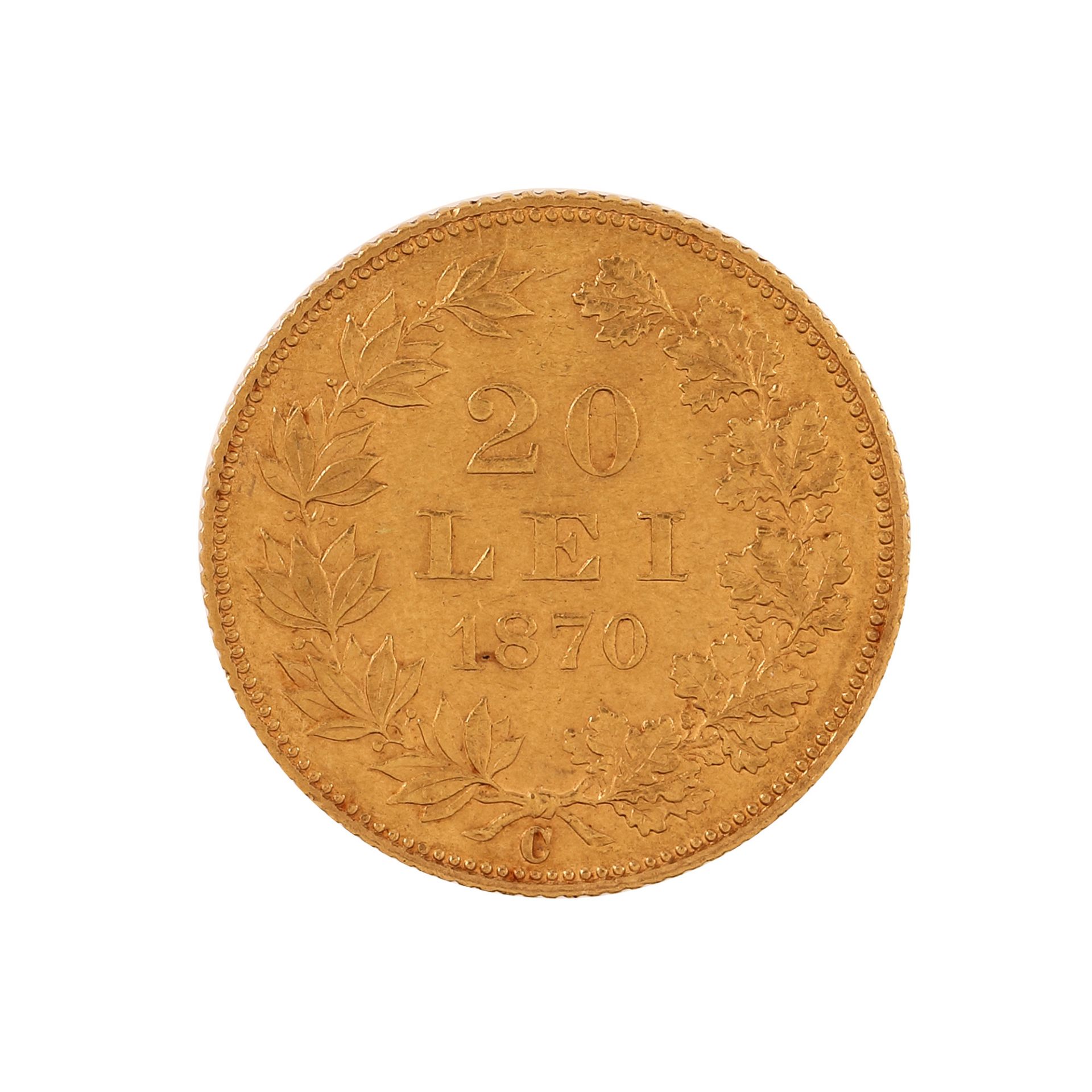 20 Lei 1870 coin, gold - Image 2 of 2