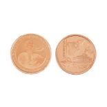 Two BNR commemorative coins, made of tombac, Ovidius Naso 2008 and NATO Summit 2008, original boxes