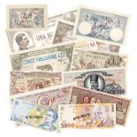 Lot consisting of twelve specimen banknotes, issued by the National Bank of Romania, 1920-1998