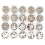 Lot of twenty BNR commemorative coins, silver