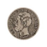 5 Lei 1881 coin (deviated shield), silver