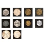 Lot consisting of ten coins, 100 Lei 1943, 20 Lei, 100 Lei, 500 Lei 1944, 200 Lei, 500 Lei 1945, 500