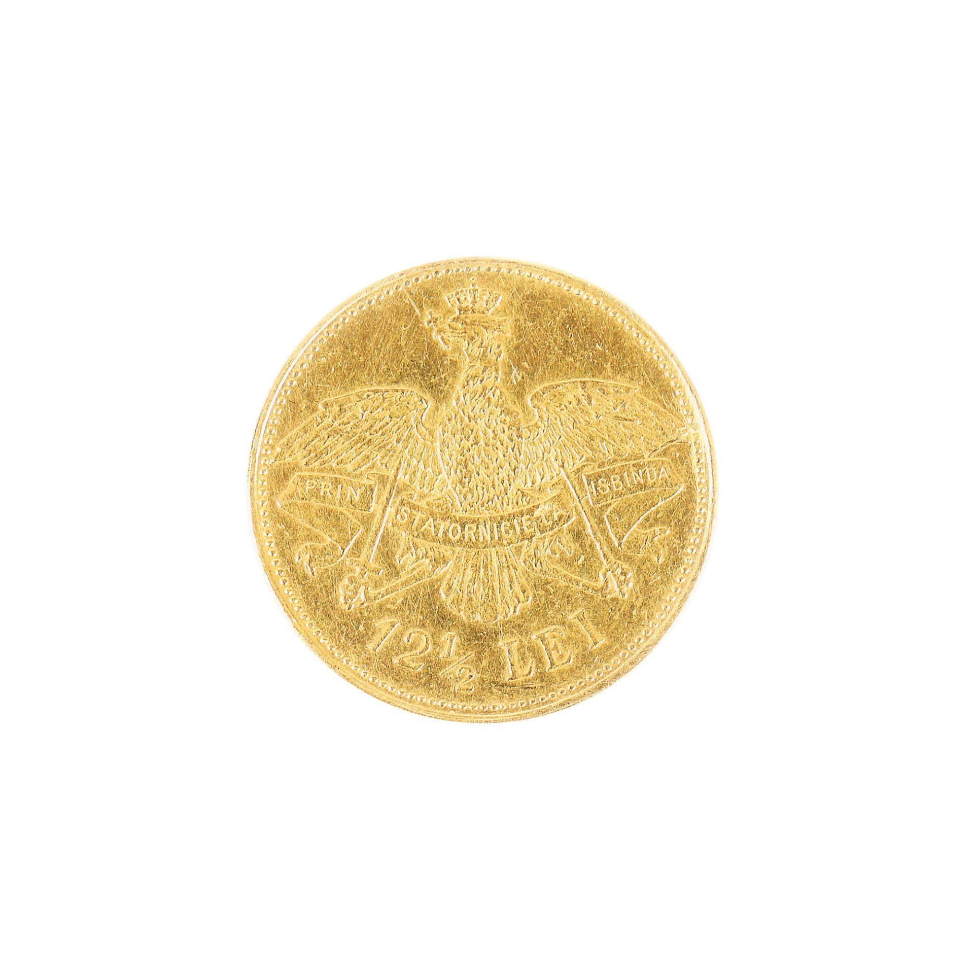 12 1/2 Lei 1906 coin, gold, "Prin statornicie la izbândă" ("By perseverance to victory") - Image 2 of 3