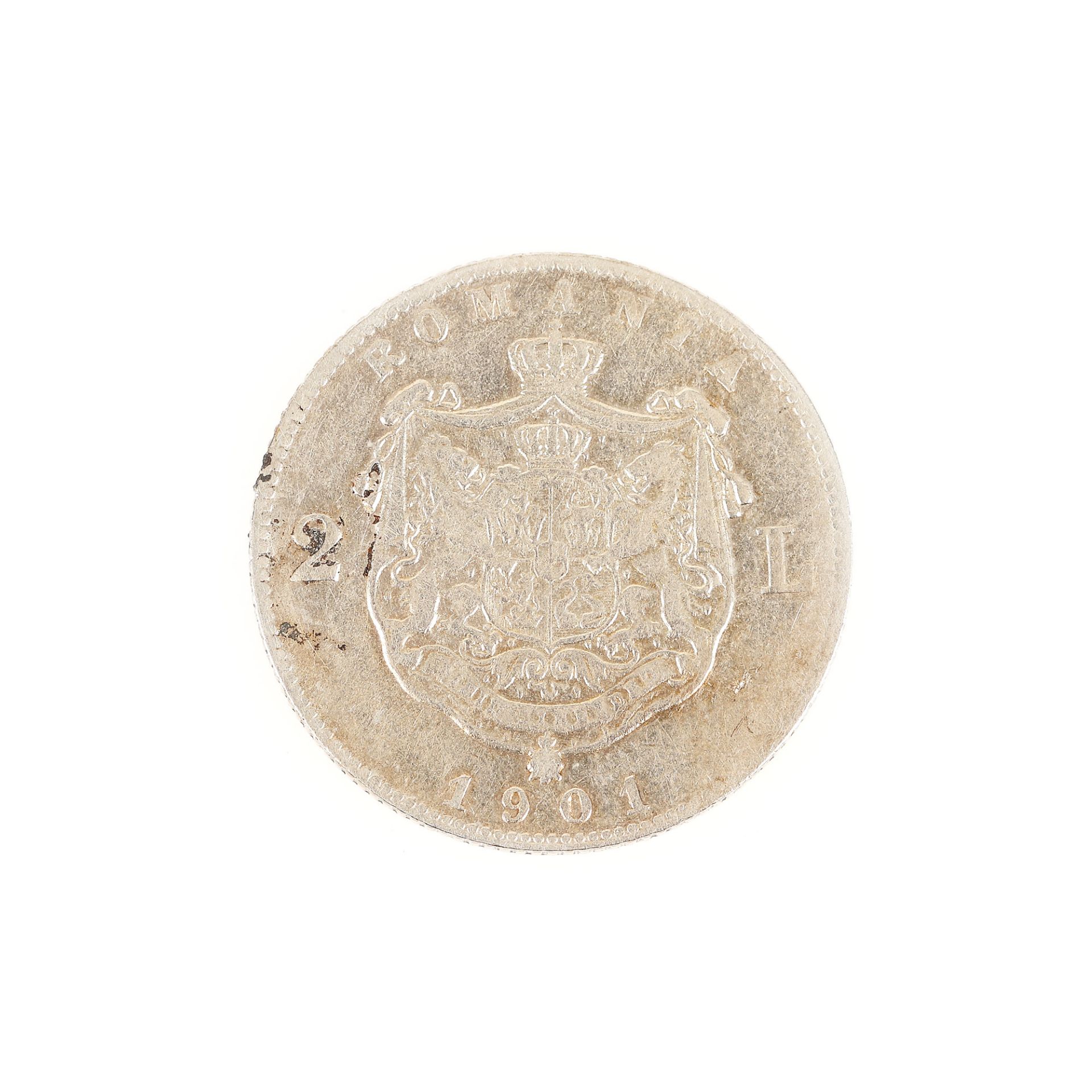 2 Lei 1901 coin, silver