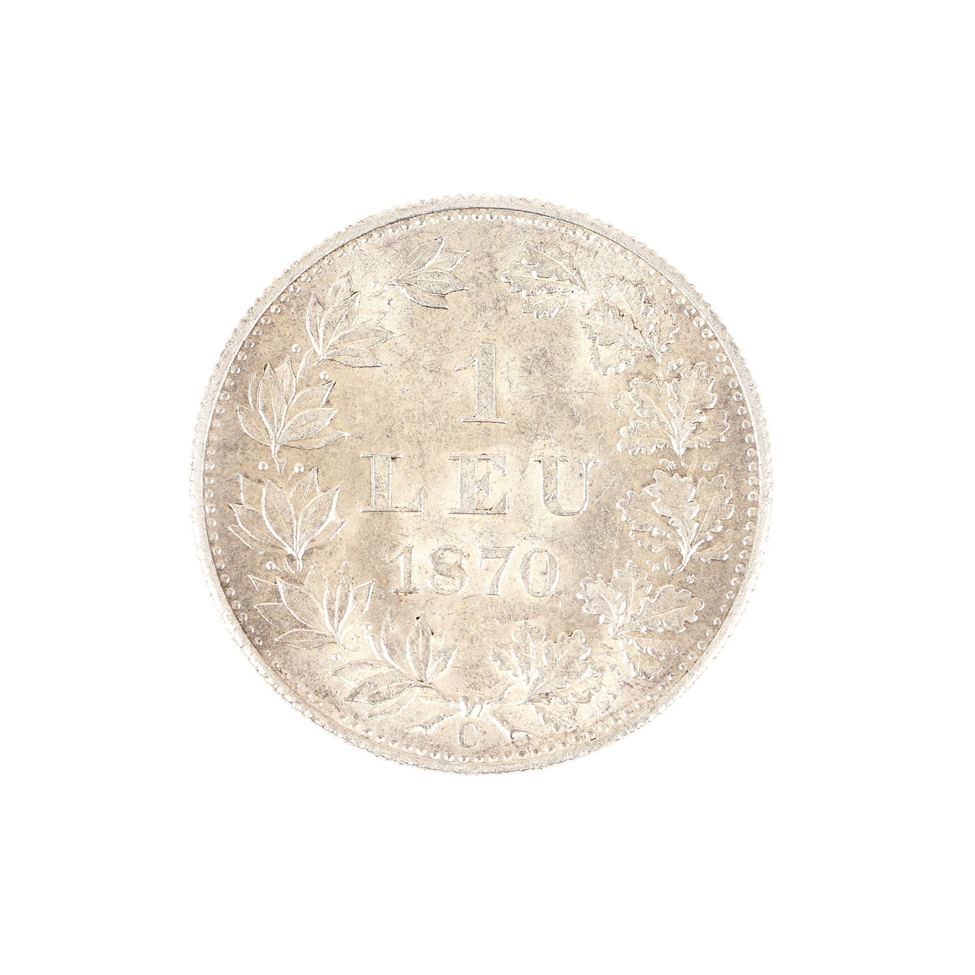 1 Leu 1870 coin, silver